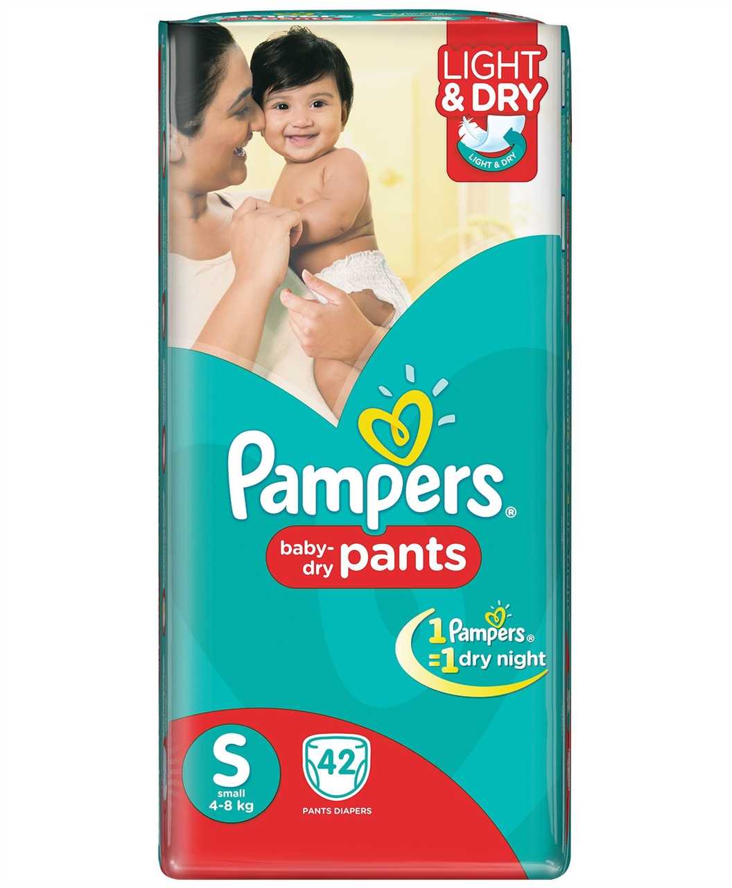 PAMPERS BABY DRY S 4-8kg  42 PANTS